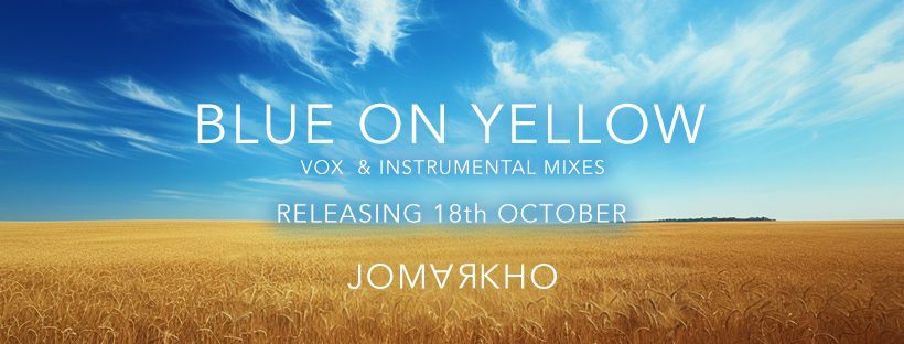 Blue on Yellow by Jomarkho. A picture of a blue sky over a yellow wheat field.